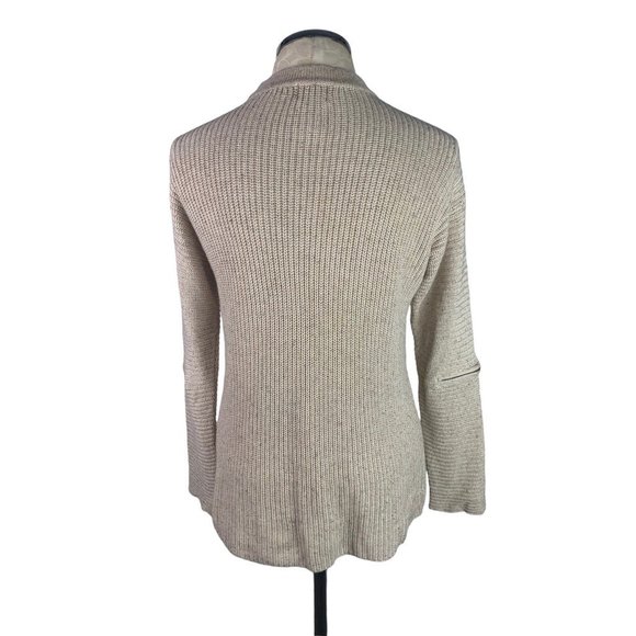 Small Neely Women's Beige Pullover Cashmere Silk Blend Sweater Arm Zipper Detail - Picture 6 of 8